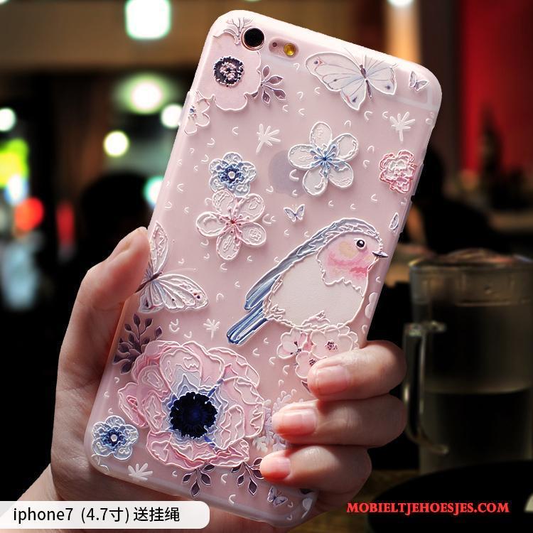 iPhone 7 Hoesje Anti-fall Trendy Merk Roze All Inclusive Elegante Schrobben Siliconen