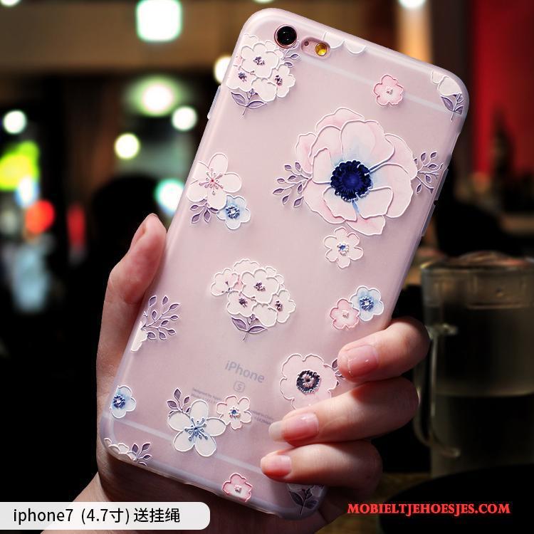 iPhone 7 Hoesje Anti-fall Trendy Merk Roze All Inclusive Elegante Schrobben Siliconen