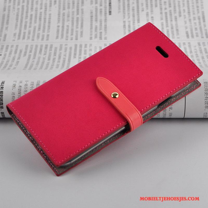 iPhone 7 Hoesje Folio Trend Wijnrood All Inclusive Leren Etui Zacht Bescherming