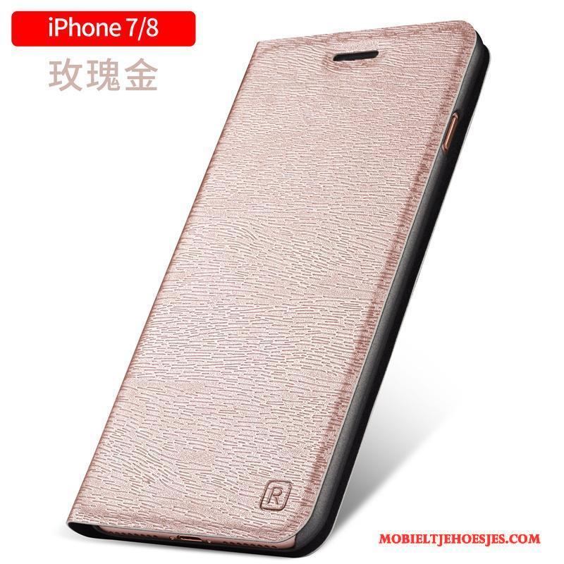 iPhone 7 Hoesje Leren Etui Zwart Anti-fall Bescherming All Inclusive Clamshell Trend