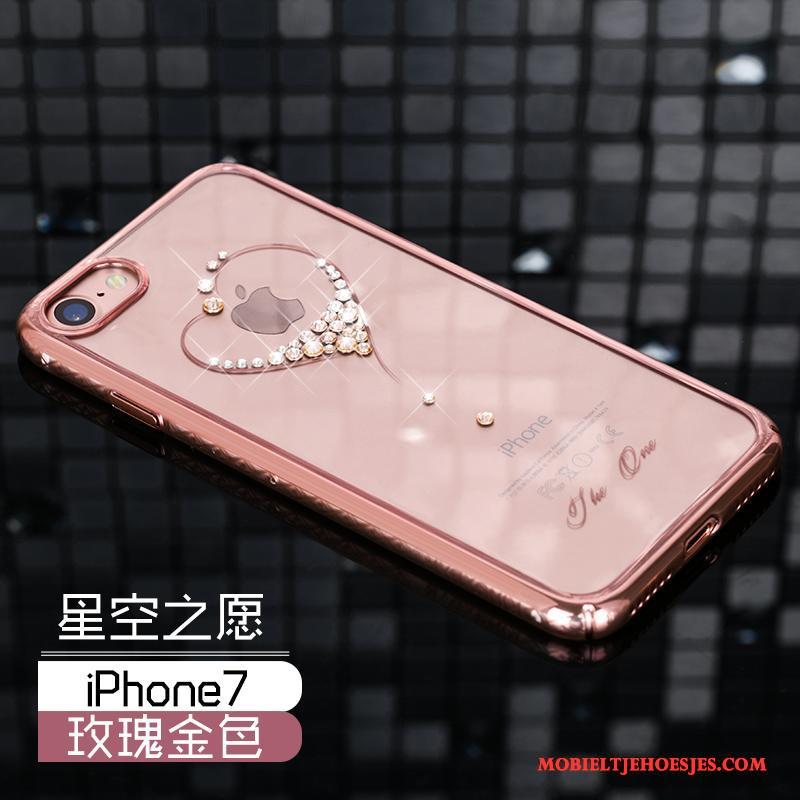 iPhone 7 Hoesje Luxe Bescherming Met Strass Anti-fall Hard Goud Dun