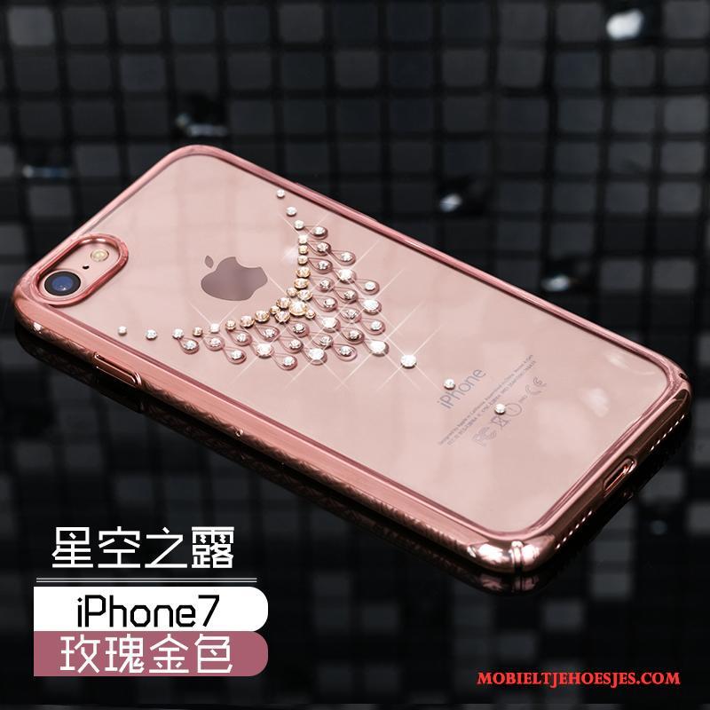 iPhone 7 Hoesje Luxe Bescherming Met Strass Anti-fall Hard Goud Dun