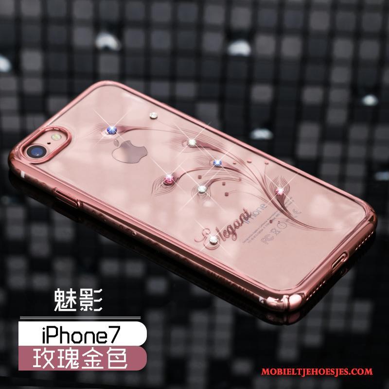 iPhone 7 Hoesje Luxe Bescherming Met Strass Anti-fall Hard Goud Dun