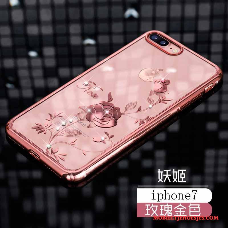 iPhone 7 Hoesje Luxe Bescherming Met Strass Anti-fall Hard Goud Dun