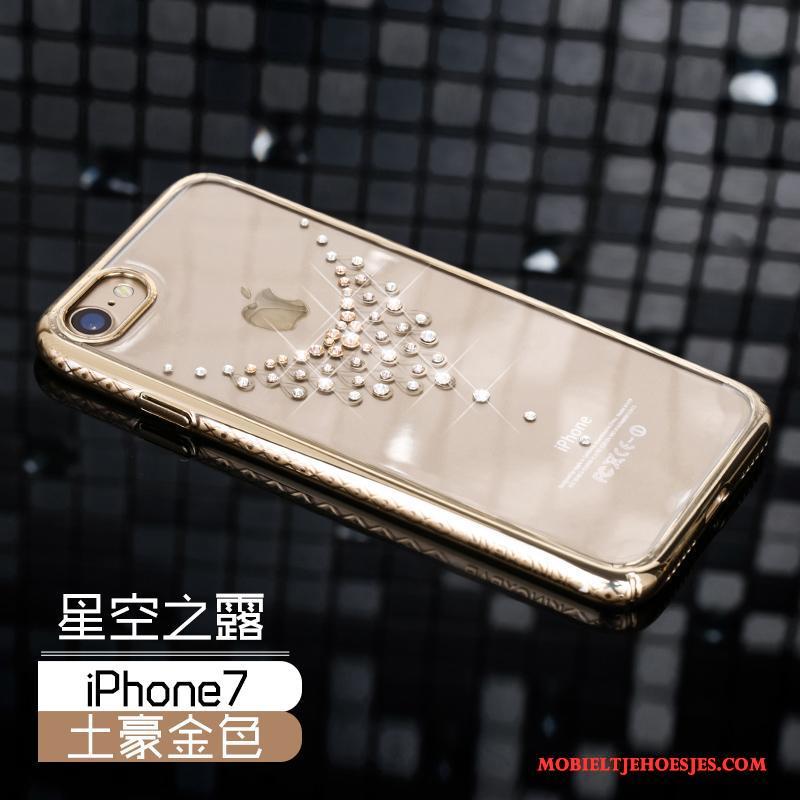 iPhone 7 Hoesje Luxe Bescherming Met Strass Anti-fall Hard Goud Dun