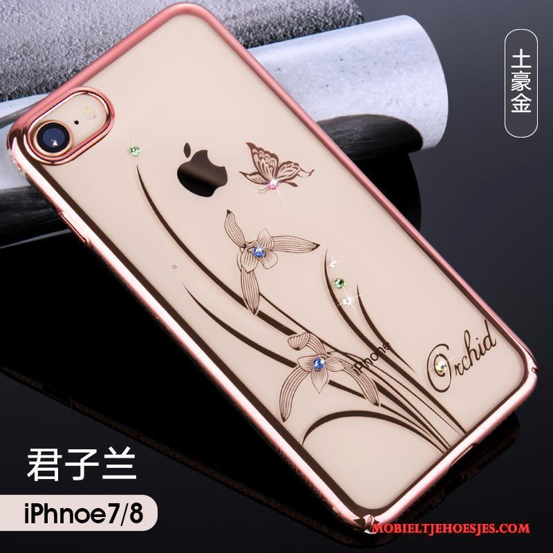 iPhone 7 Hoesje Luxe Met Strass Rose Goud Anti-fall All Inclusive Hard Plating