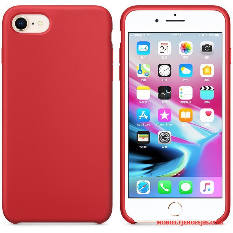 iPhone 7 Hoesje Rood Zacht Siliconen Anti-fall Trendy Merk Nieuw Hoes