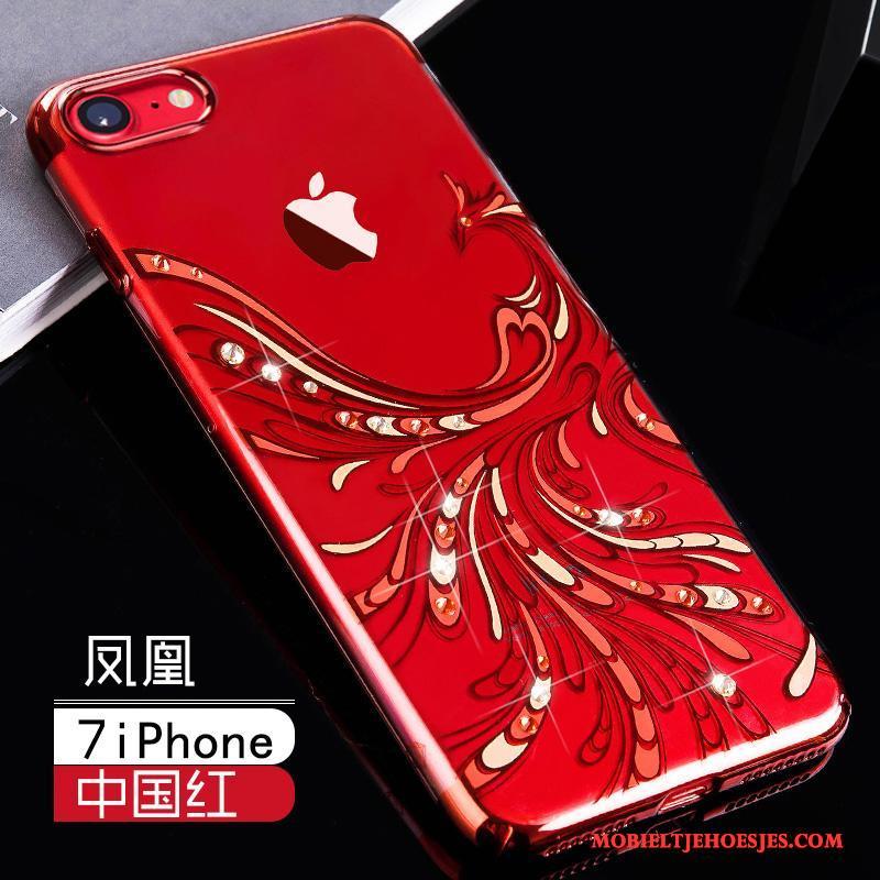 iPhone 7 Hoesje Telefoon Luxe Rood All Inclusive Doorzichtig