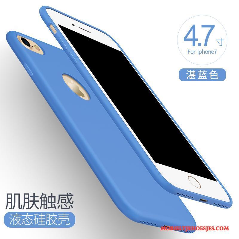 iPhone 7 Hoesje Telefoon Zacht All Inclusive Siliconen Blauw Pu