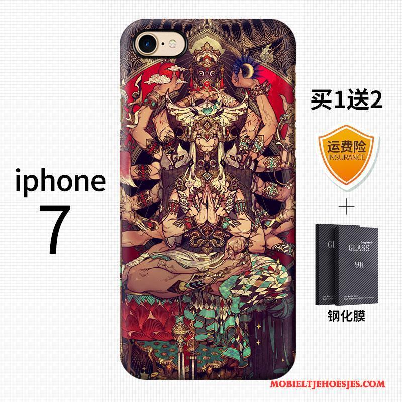 iPhone 7 Kleur Kunst Schrobben Anti-fall Hoesje Telefoon Trend Chinese Stijl