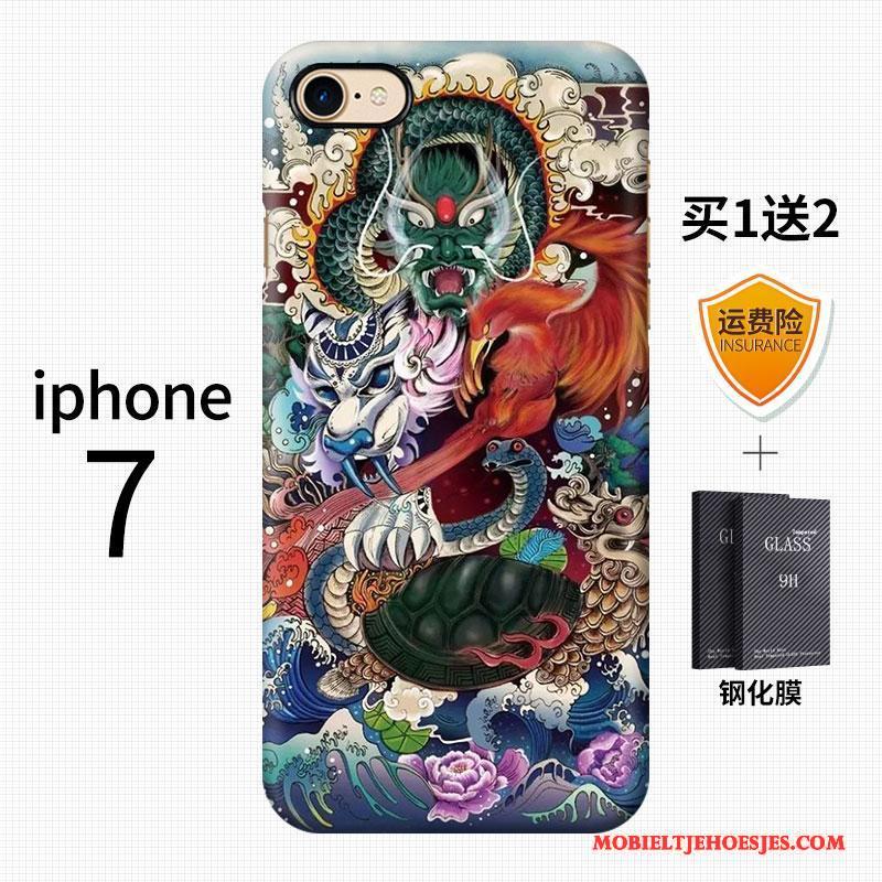 iPhone 7 Kleur Kunst Schrobben Anti-fall Hoesje Telefoon Trend Chinese Stijl