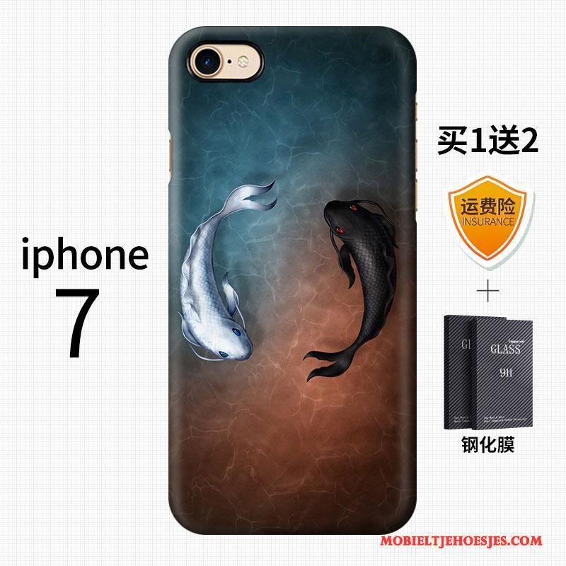 iPhone 7 Kleur Kunst Schrobben Anti-fall Hoesje Telefoon Trend Chinese Stijl