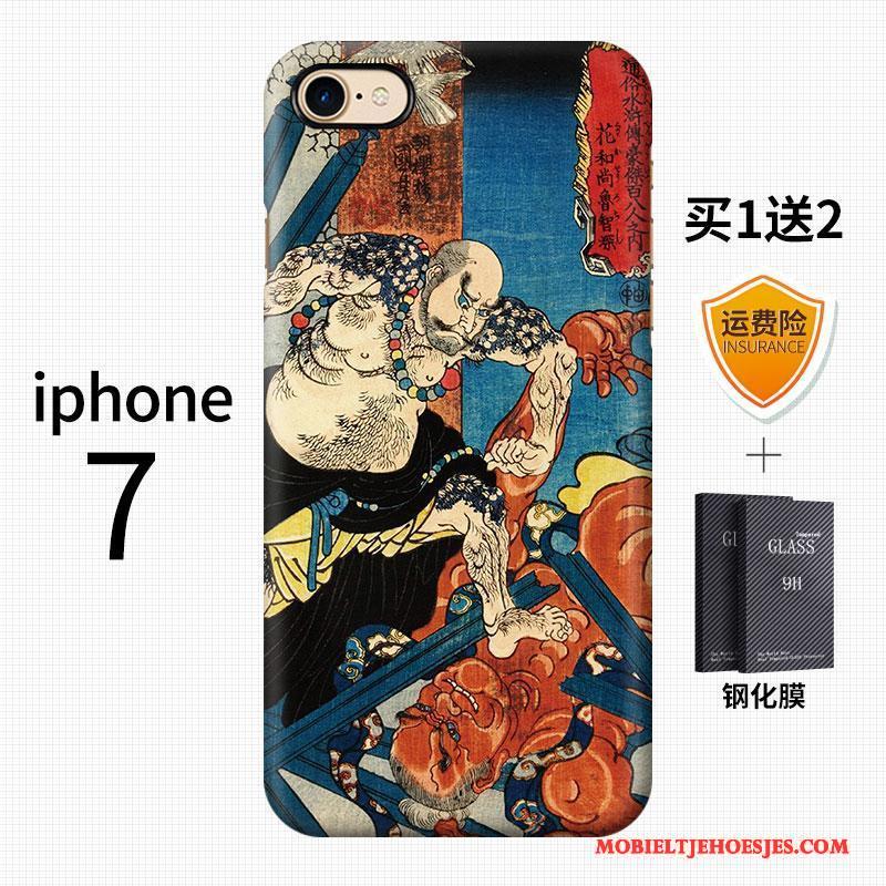 iPhone 7 Kleur Kunst Schrobben Anti-fall Hoesje Telefoon Trend Chinese Stijl