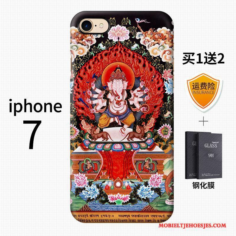 iPhone 7 Kleur Kunst Schrobben Anti-fall Hoesje Telefoon Trend Chinese Stijl