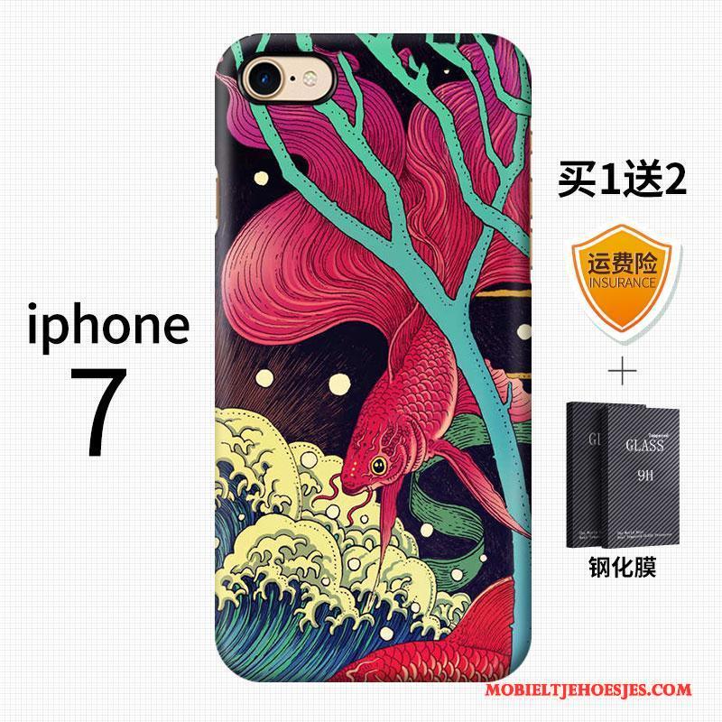 iPhone 7 Kleur Kunst Schrobben Anti-fall Hoesje Telefoon Trend Chinese Stijl