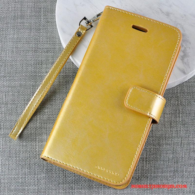 iPhone 7 Leren Etui Goud Portemonnee Hoesje Telefoon Folio Bescherming