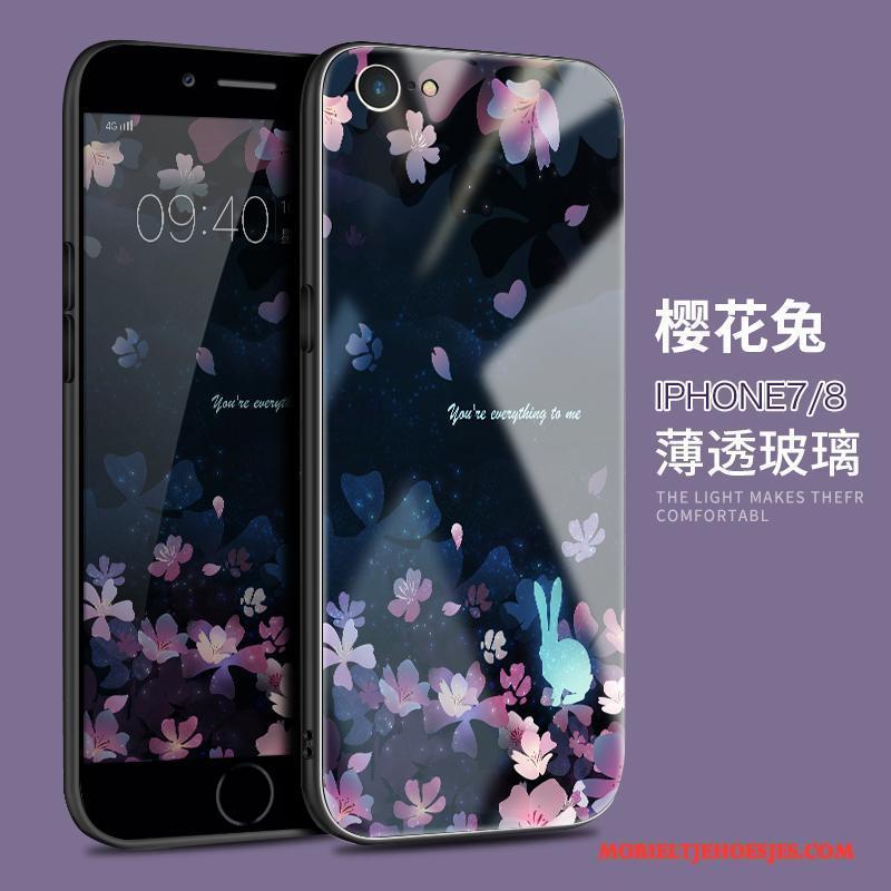 iPhone 7 Nieuw Trendy Merk Glas Anti-fall Hoesje Telefoon Roze