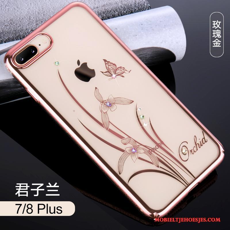 iPhone 7 Plus Elegante Hoes Met Strass Hoesje Telefoon Goud Luxe Nieuw