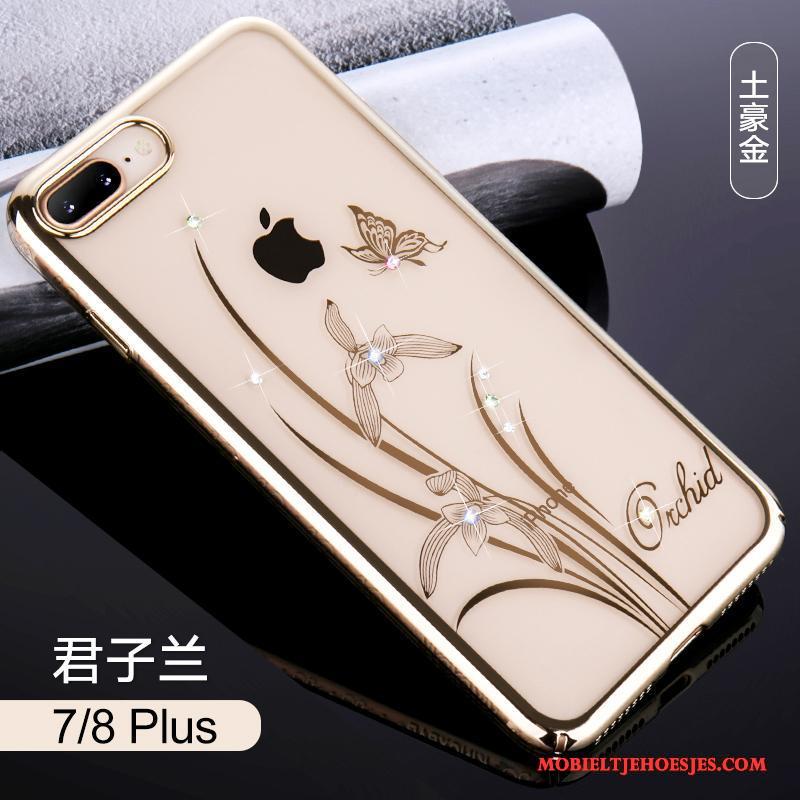 iPhone 7 Plus Elegante Hoes Met Strass Hoesje Telefoon Goud Luxe Nieuw