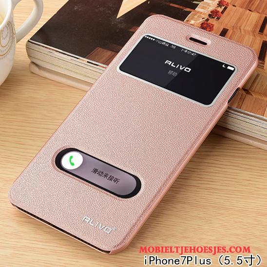 iPhone 7 Plus Hoes Clamshell Hoesje Telefoon Bescherming Leren Etui