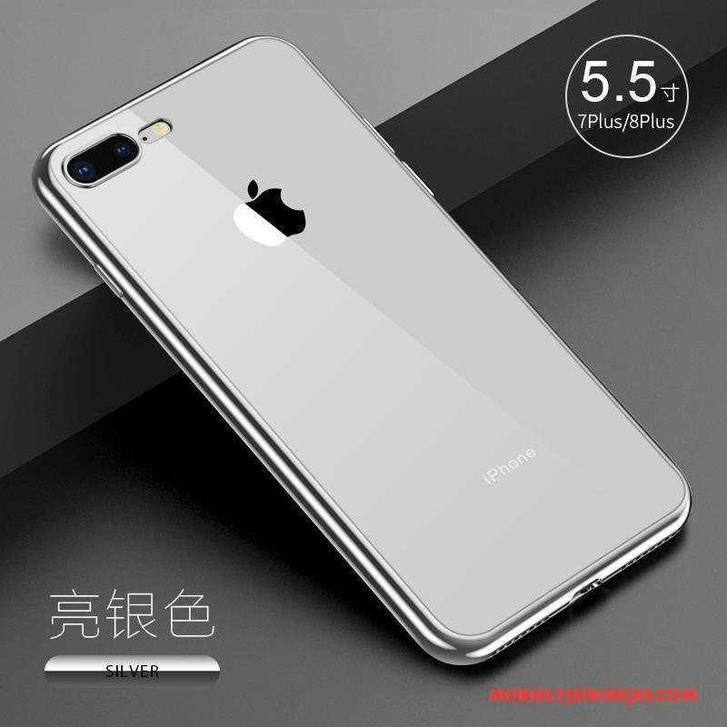 iPhone 7 Plus Hoes Doorzichtig All Inclusive Zilver Hoesje Telefoon Siliconen