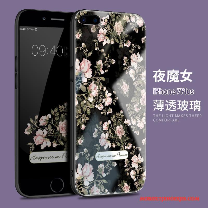 iPhone 7 Plus Hoes Siliconen Glas Roze Trendy Merk Hoesje Telefoon Nieuw