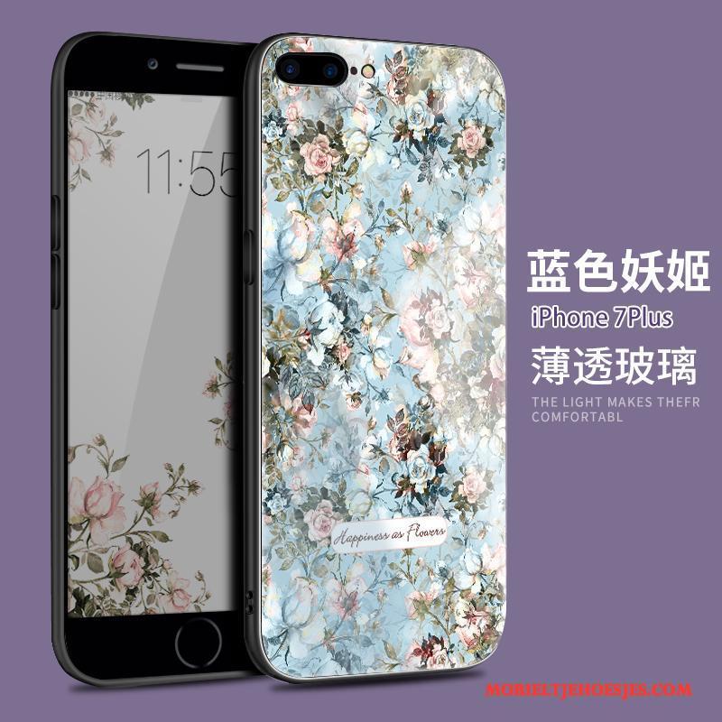 iPhone 7 Plus Hoes Siliconen Glas Roze Trendy Merk Hoesje Telefoon Nieuw