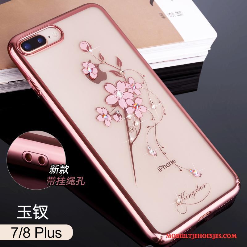 iPhone 7 Plus Hoesje Hoes Doorzichtig Rose Goud Nieuw Trendy Merk Luxe All Inclusive