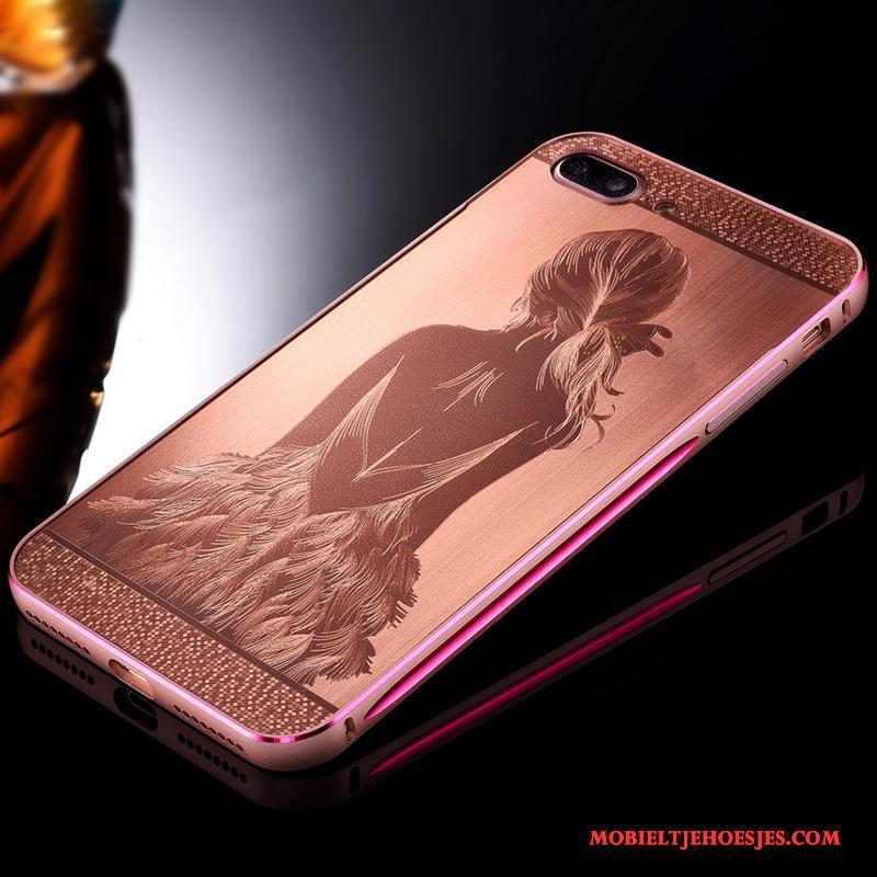 iPhone 7 Plus Hoesje Omlijsting Metaal Rose Goud Bescherming Scheppend Hoes Anti-fall