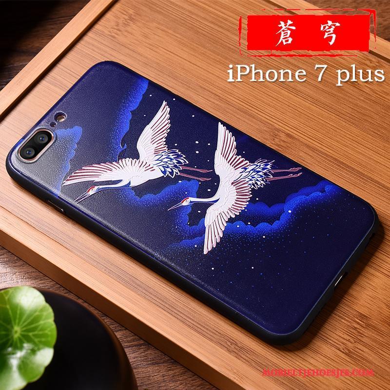 iPhone 7 Plus Hoesje Telefoon Reliëf Chinese Stijl Rood Lovers Nieuw Scheppend