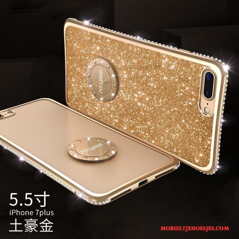 iPhone 7 Plus Hoesje Telefoon Rood Met Strass Siliconen Ring Trendy Merk Elegante