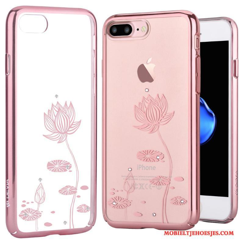 iPhone 7 Plus Met Strass Hoes Plating Bescherming Hoesje Telefoon All Inclusive Rose Goud