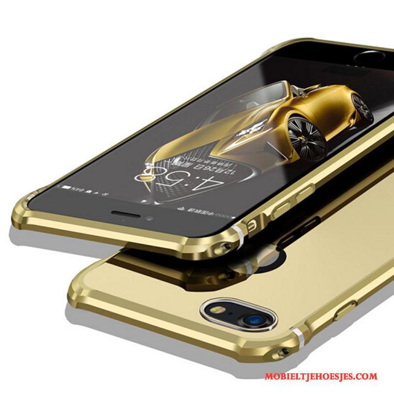 iPhone 7 Plus Omlijsting Metaal Hoes Hoesje Telefoon Blauw All Inclusive Hard