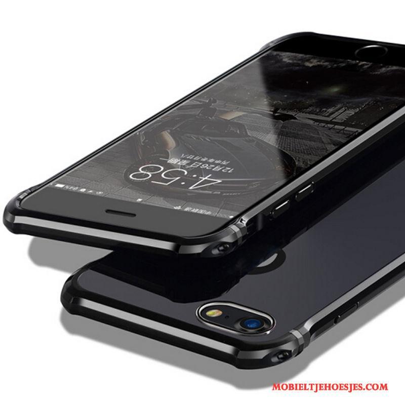 iPhone 7 Plus Omlijsting Metaal Hoes Hoesje Telefoon Blauw All Inclusive Hard