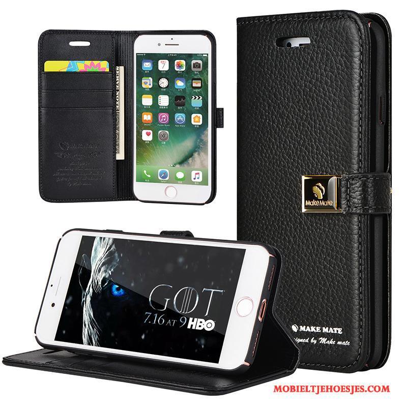 iPhone 7 Plus Persoonlijk Folio Leren Etui Rood Bescherming Hoesje Telefoon Scheppend