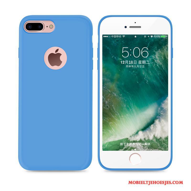 iPhone 7 Plus Pu Blauw Hoesje Siliconen Zacht All Inclusive Telefoon