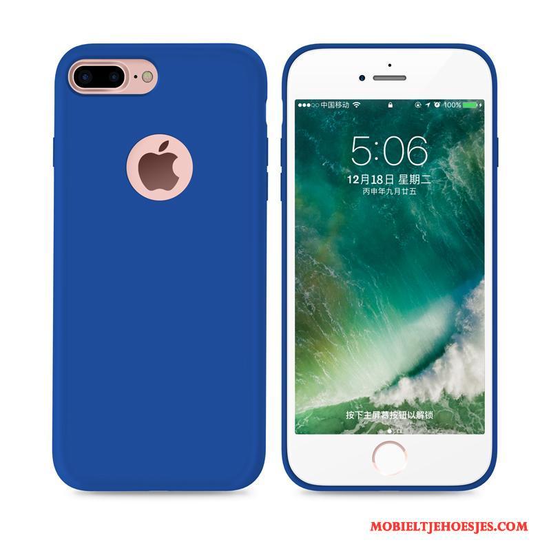 iPhone 7 Plus Pu Blauw Hoesje Siliconen Zacht All Inclusive Telefoon