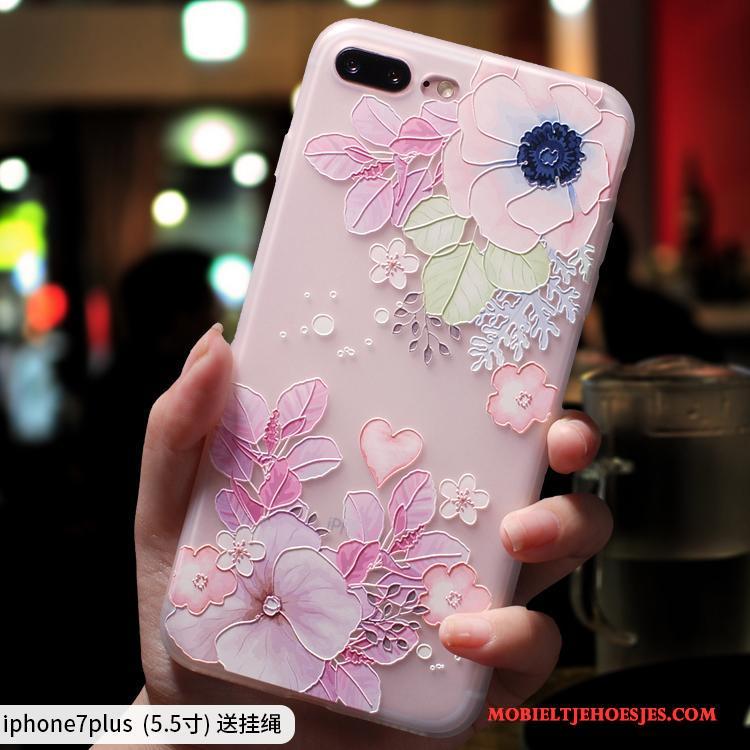 iPhone 7 Plus Roze Schrobben Siliconen Hoesje Telefoon Elegante Anti-fall All Inclusive