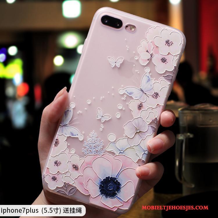 iPhone 7 Plus Roze Schrobben Siliconen Hoesje Telefoon Elegante Anti-fall All Inclusive