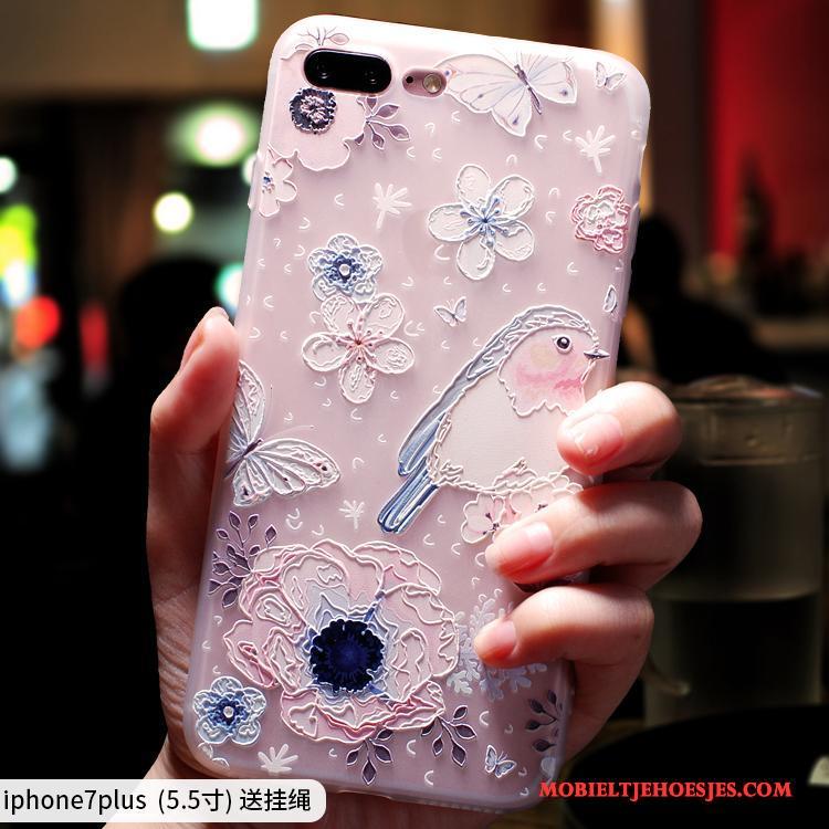 iPhone 7 Plus Roze Schrobben Siliconen Hoesje Telefoon Elegante Anti-fall All Inclusive