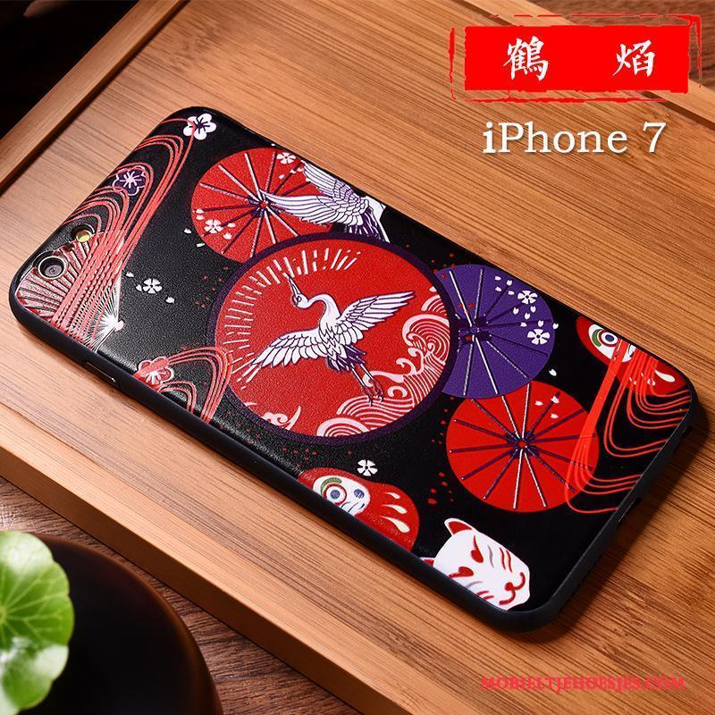 iPhone 7 Purper Scheppend Reliëf Trendy Merk Chinese Stijl Lovers Hoesje Telefoon