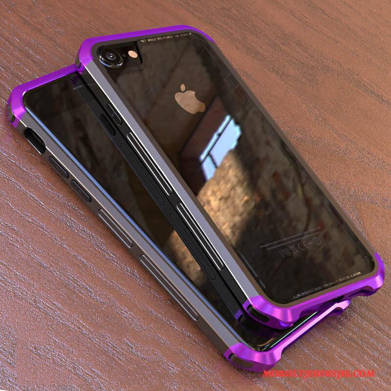 iPhone 8 Anti-fall Hoesje Metaal Bescherming Telefoon Scheppend Rood