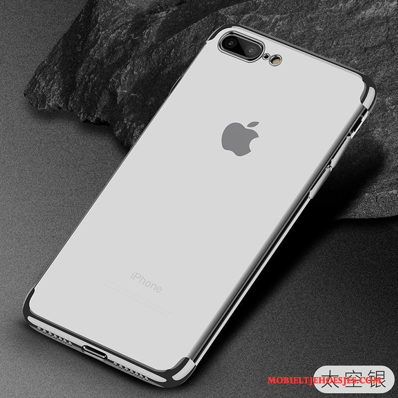 iPhone 8 Anti-fall Hoesje Telefoon Zacht Siliconen Blauw Doorzichtig