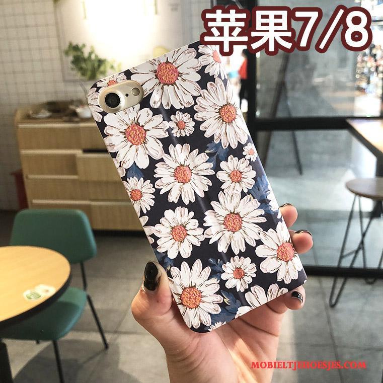 iPhone 8 Anti-fall Ondersteuning Zacht Hoesje Telefoon Blauw Trend Siliconen