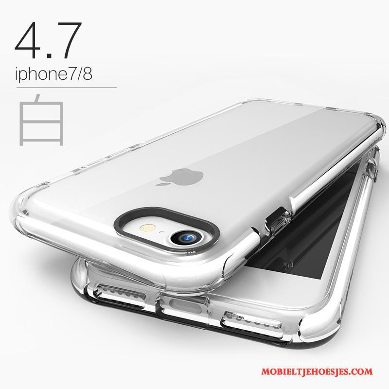 iPhone 8 Anti-fall Roze Zacht All Inclusive Siliconen Hoesje Telefoon Doorzichtig