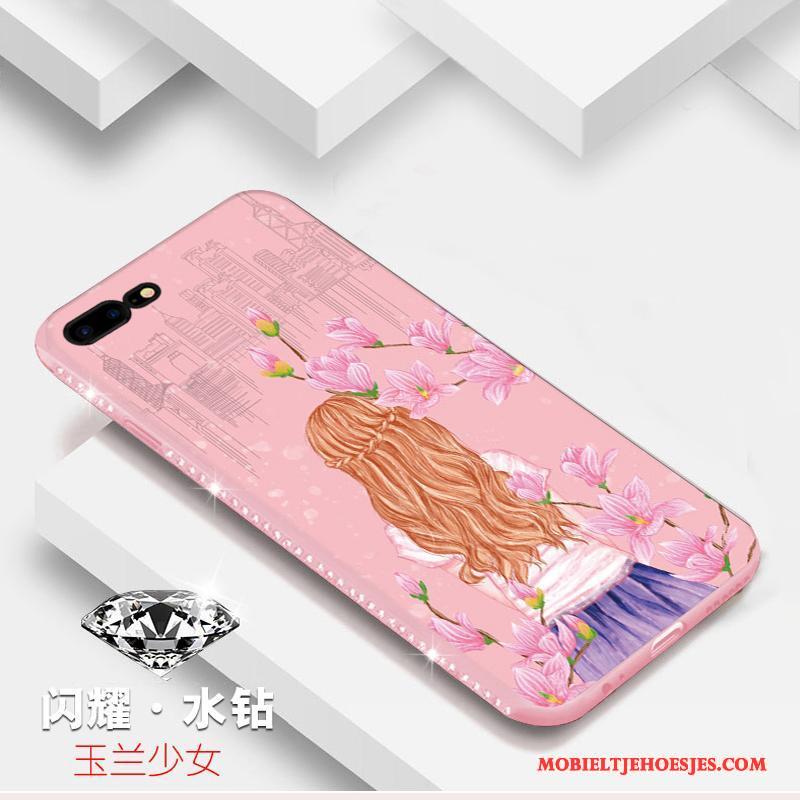 iPhone 8 Bescherming Anti-fall All Inclusive Hoesje Telefoon Trend Roze Siliconen