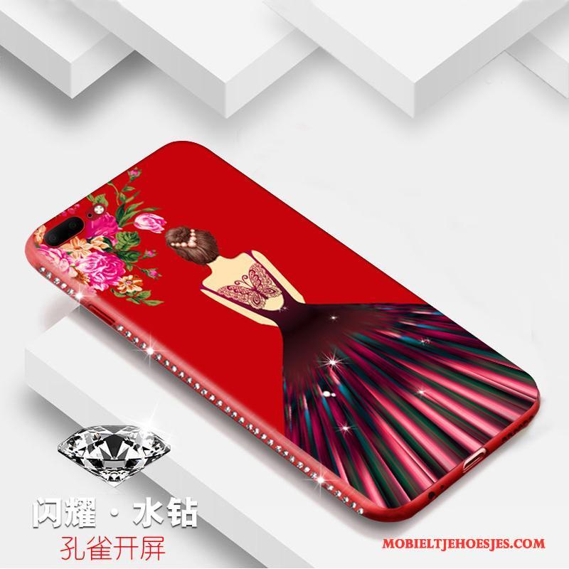 iPhone 8 Bescherming Anti-fall All Inclusive Hoesje Telefoon Trend Roze Siliconen