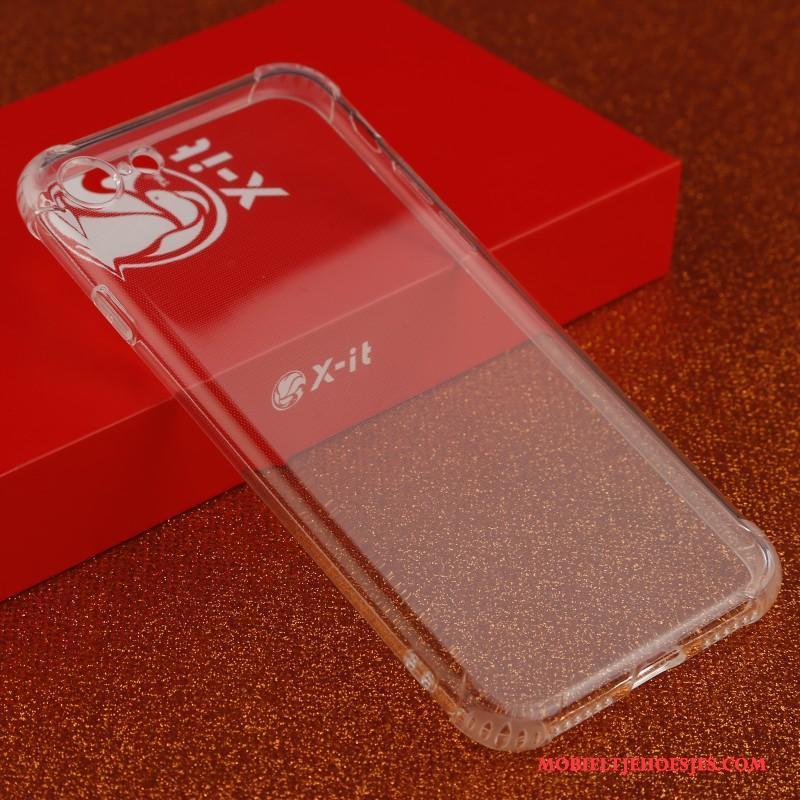 iPhone 8 Doorzichtig Anti-fall Rose Goud Hoes Hoesje Telefoon Zacht