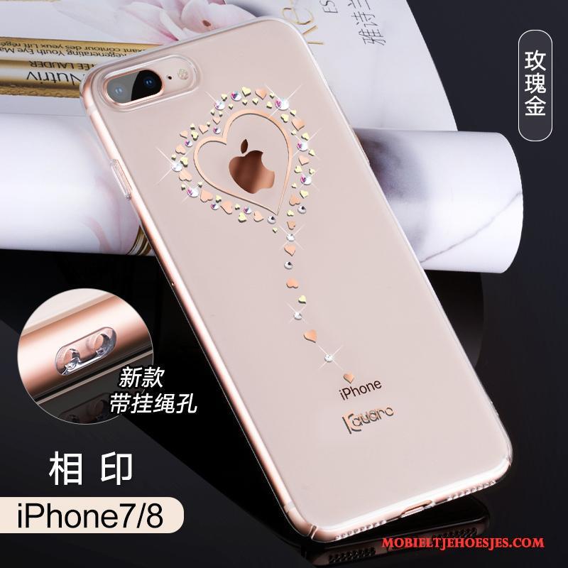 iPhone 8 Goud Hoes Nieuw Luxe Trendy Merk All Inclusive Hoesje Telefoon