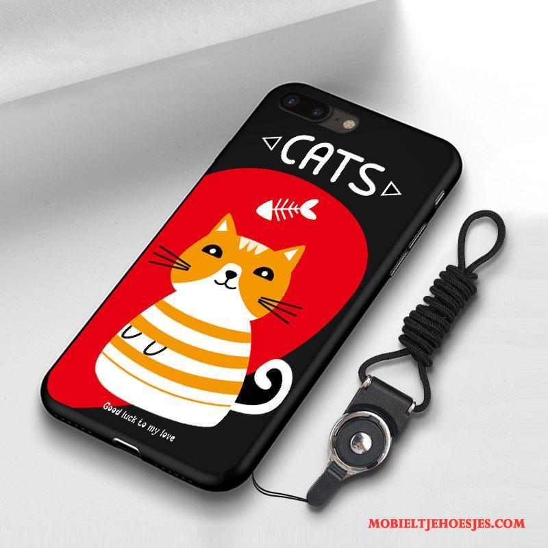 iPhone 8 Hoes Anti-fall Lovers Siliconen Rood Trendy Merk Hoesje Telefoon